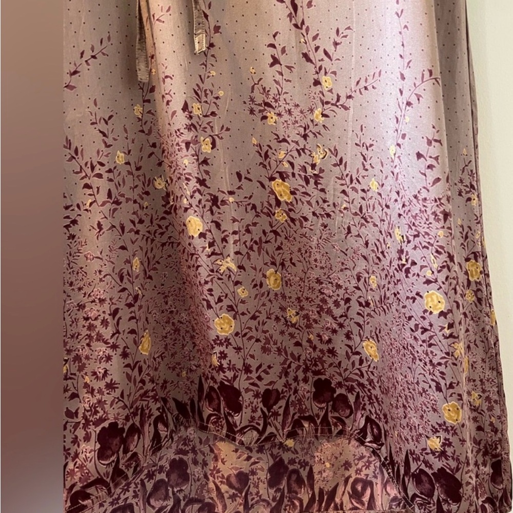 Matta NY silk dress floral tunic midi dress medium tie waist RARE - Picture 3 of 9